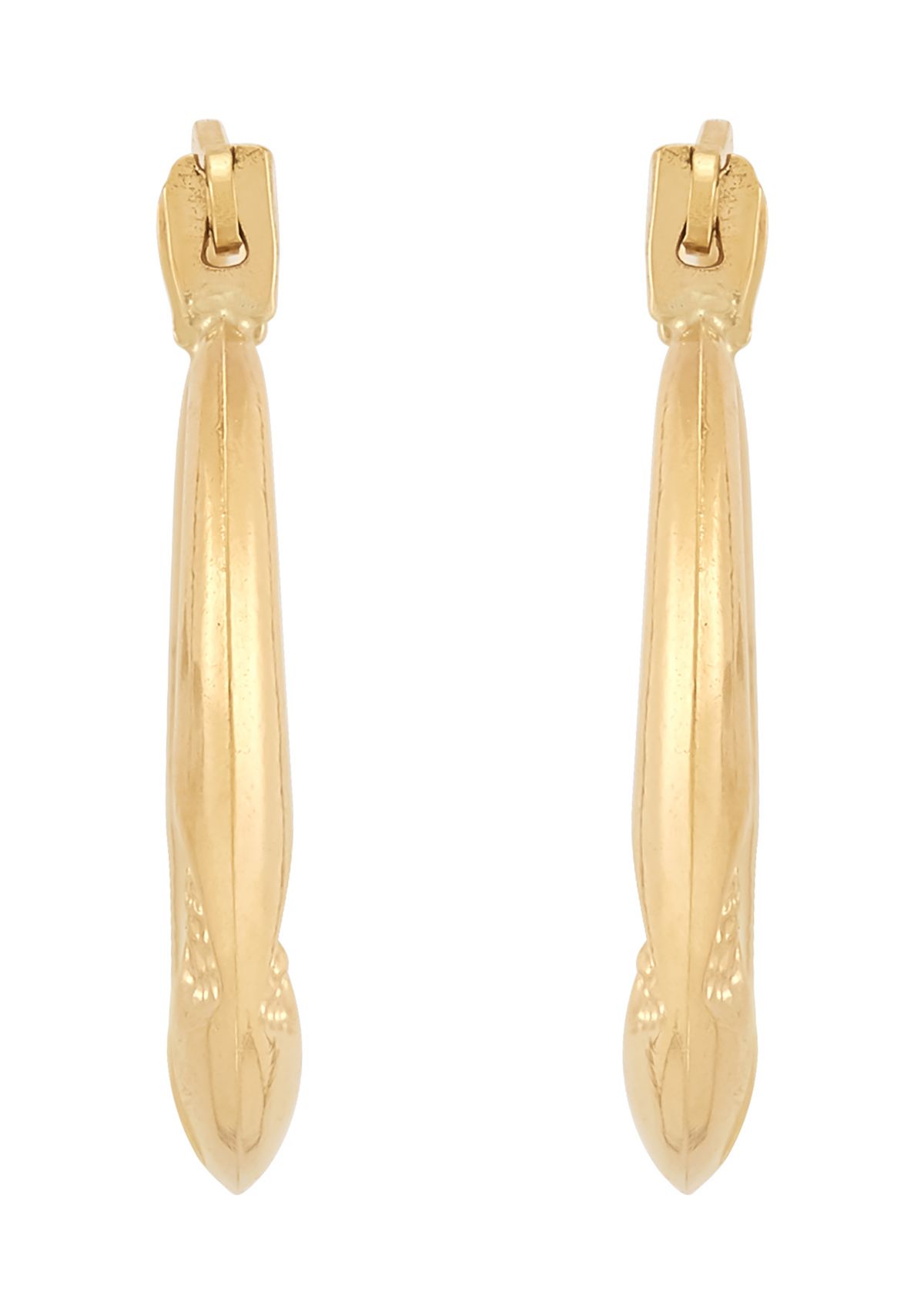 3 Heart Pattern Hoop Earrings in 14K Yellow Gold