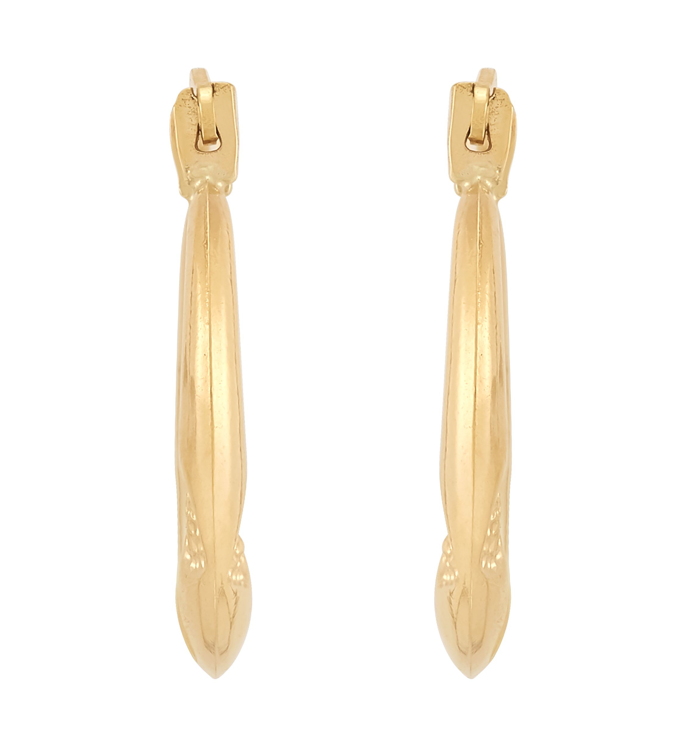 3 Heart Pattern Hoop Earrings in 14K Yellow Gold