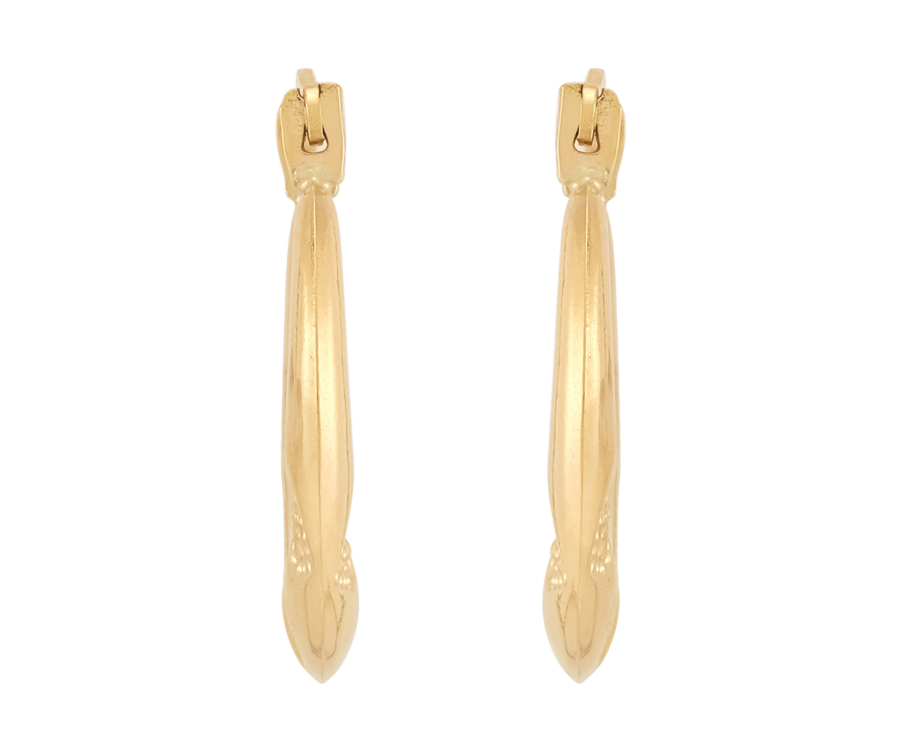 3 Heart Pattern Hoop Earrings in 14K Yellow Gold