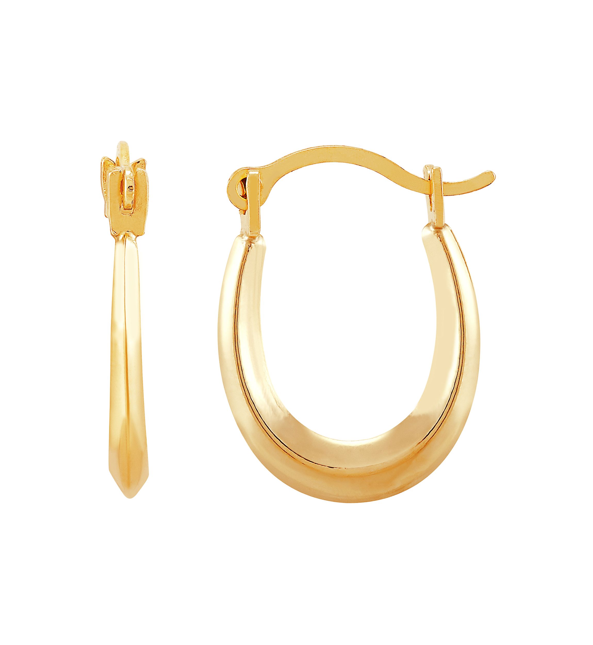 Small Plain Oval Hoop in 14K Yellow Gold