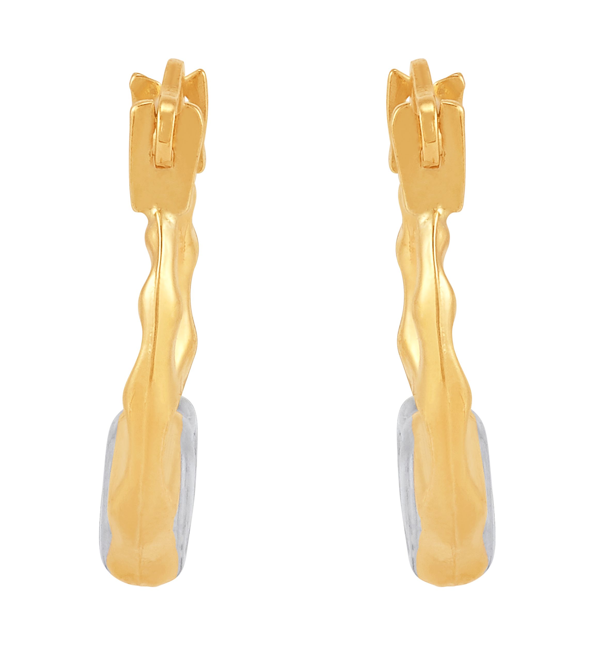 Kids Heart Hoop Earrings in 14K Two-Tone Gold 
