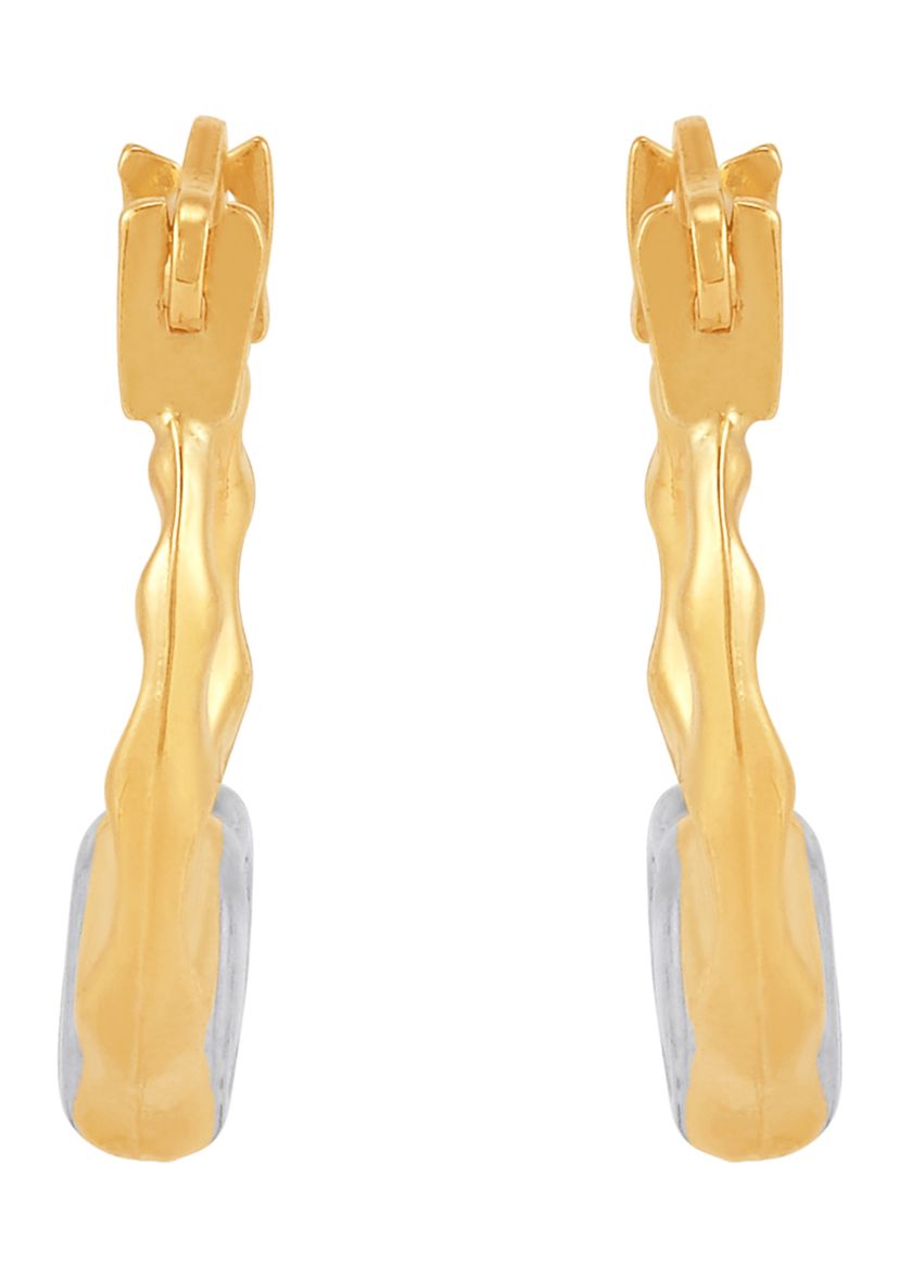 Kids Heart Hoop Earrings in 14K Two-Tone Gold 