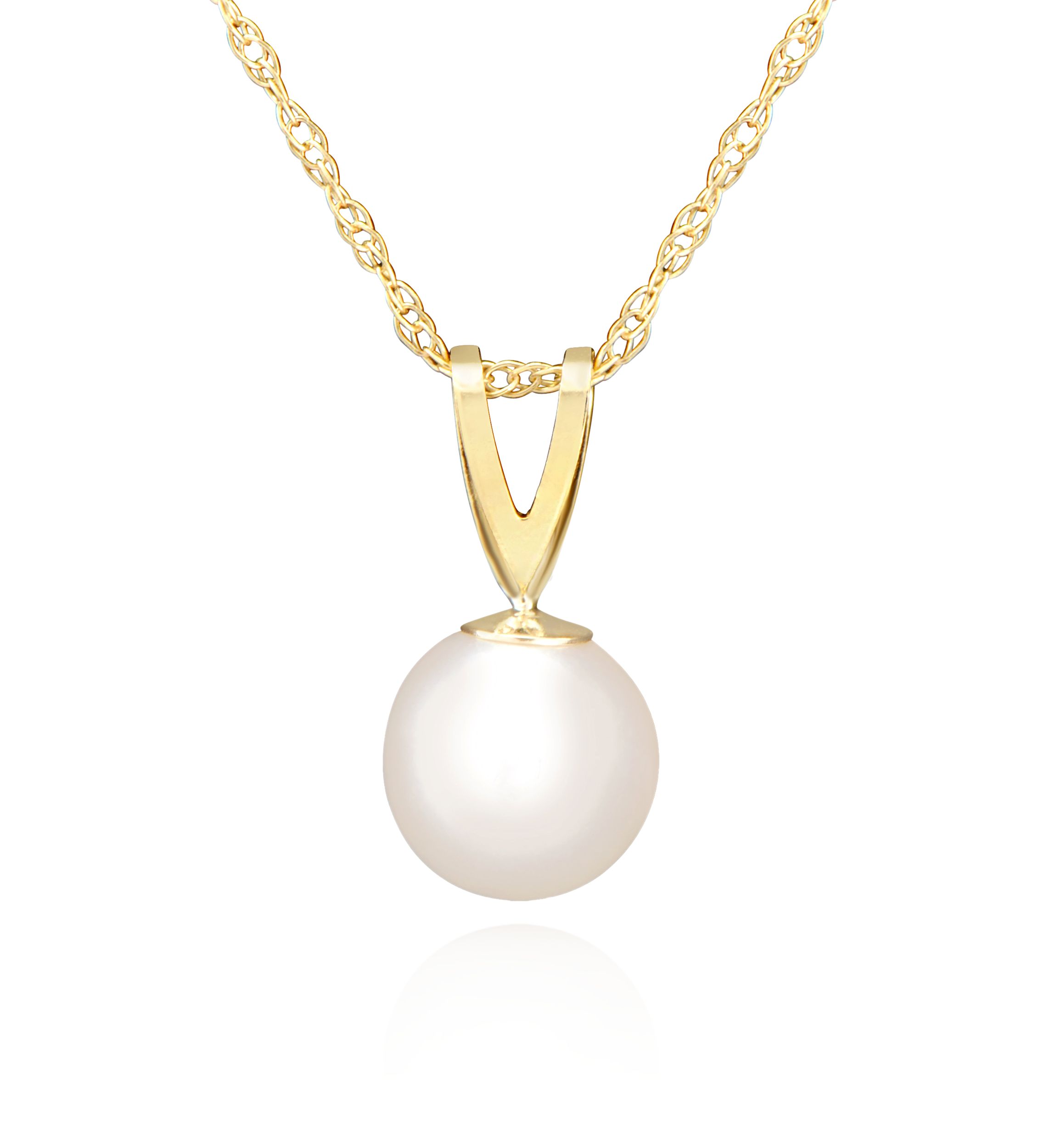 Freshwater Pearl Pendant in 14K Yellow Gold