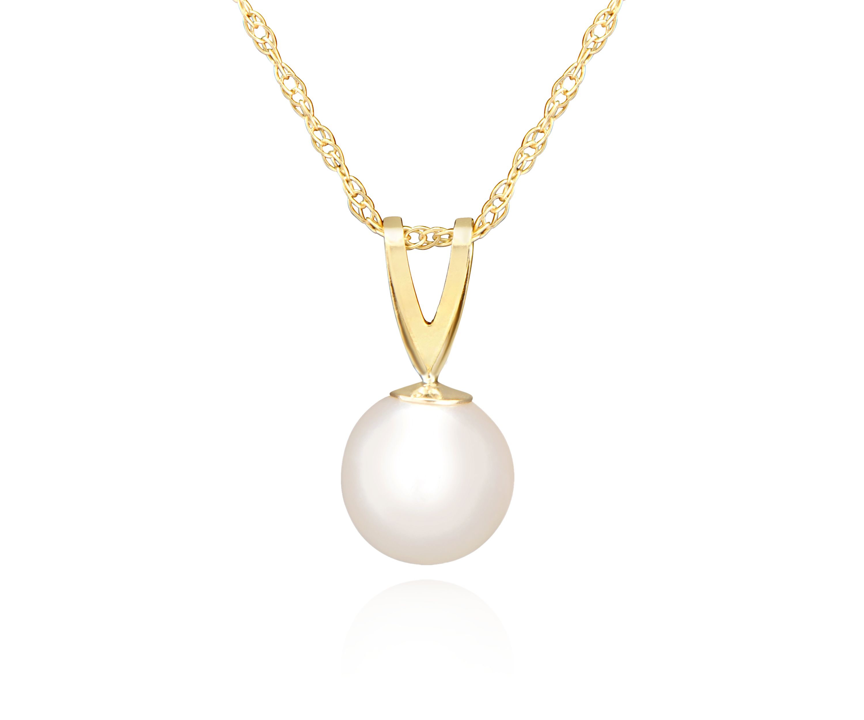 Freshwater Pearl Pendant in 14K Yellow Gold