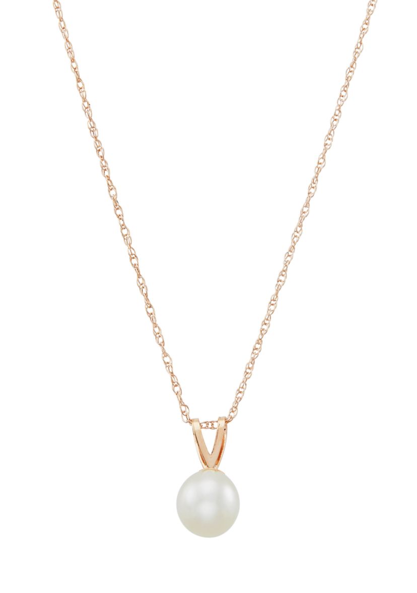 Freshwater Pearl Pendant in 14K Yellow Gold