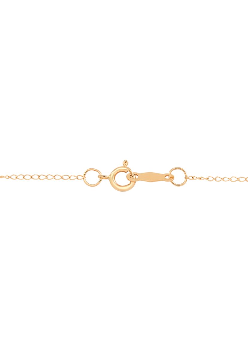 Kids White Crystal Heart Pendant in 14k Yellow Gold