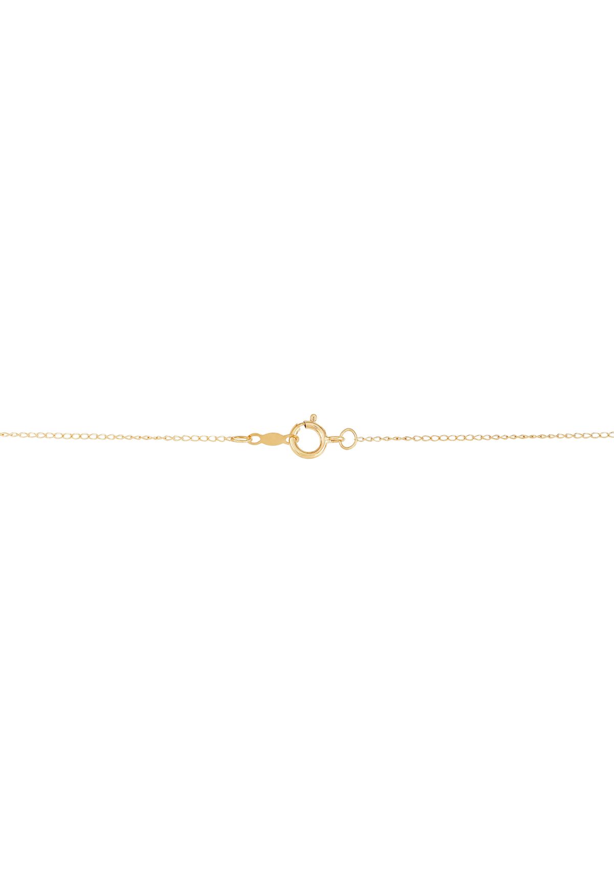 Diamond Accent Solitaire Pendant with 13" Curb Chain in 14K Yellow Gold