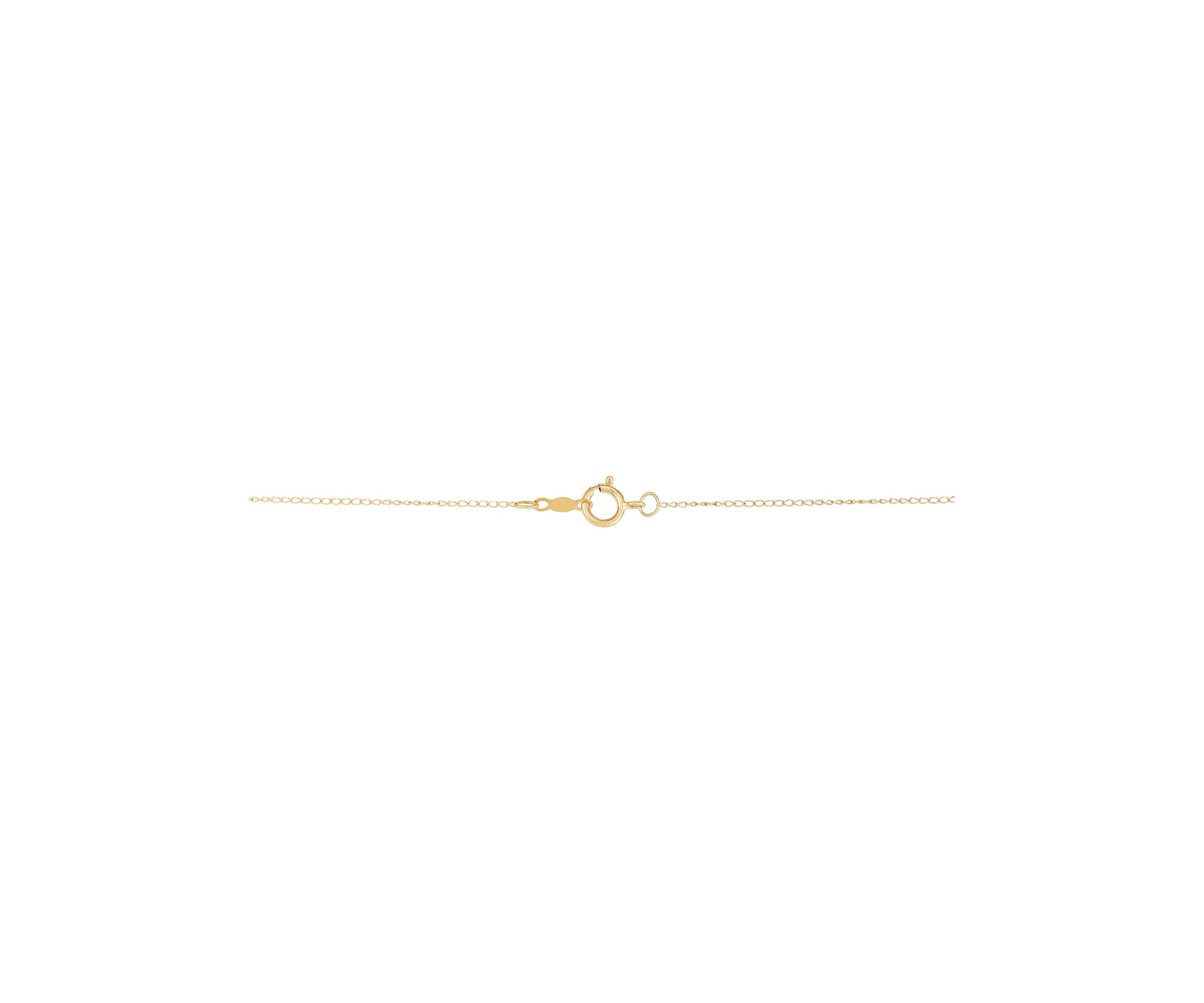 Diamond Accent Solitaire Pendant with 13" Curb Chain in 14K Yellow Gold