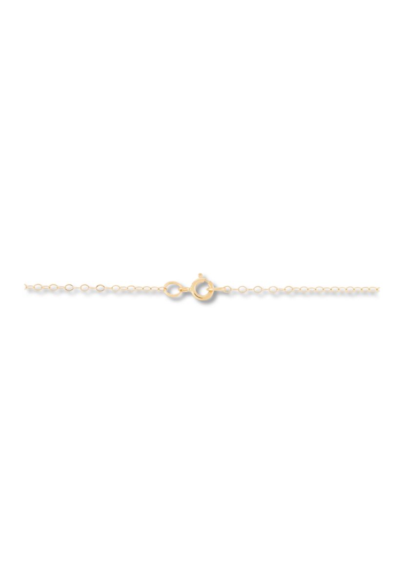 Cubic Zirconia Butterfly Kid Pendant Necklace with 15" Cable Chain in 14K Yellow Gold