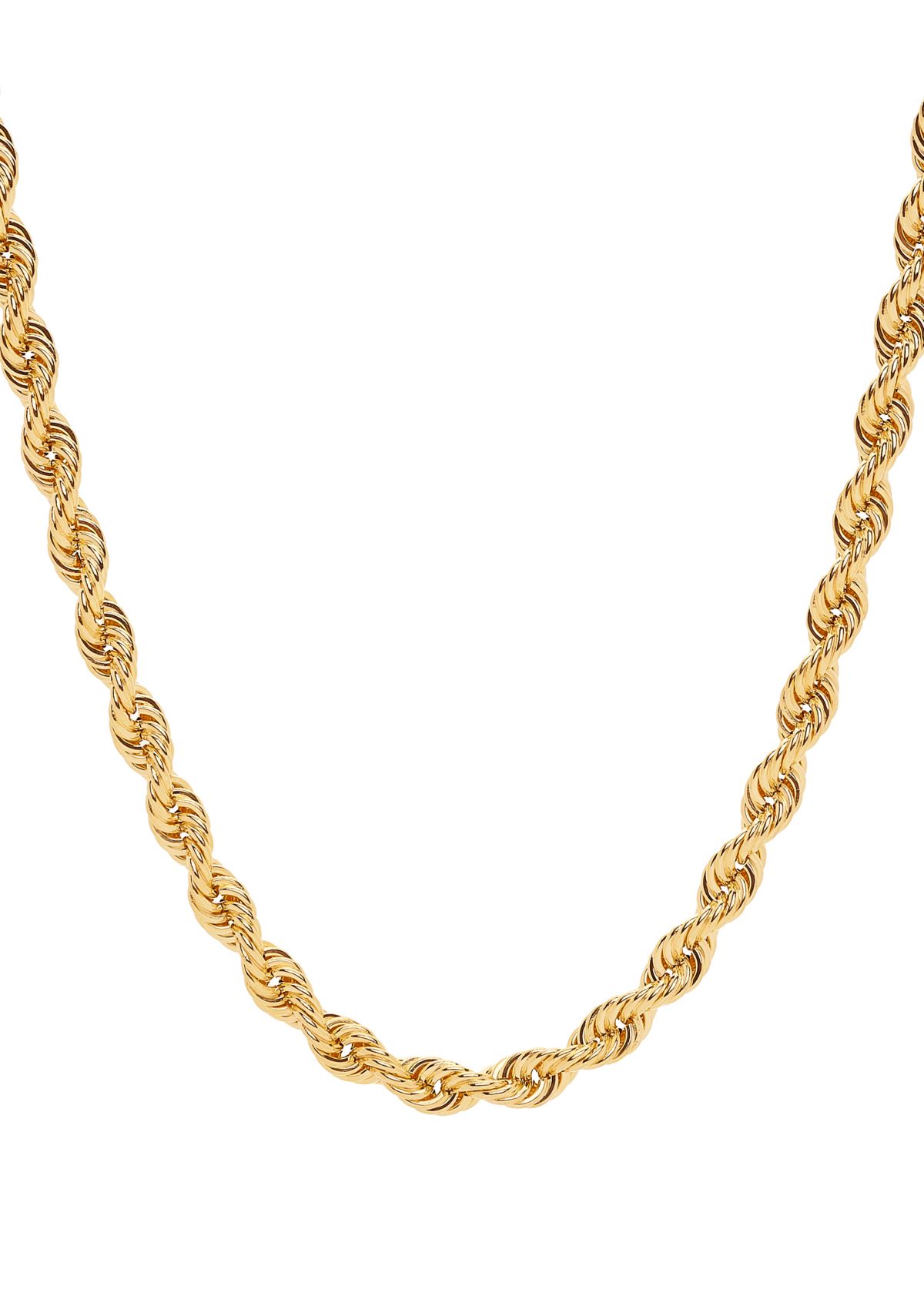 10k Yellow Gold 24 Inch Seamless Tube Round Wire Rope Necklace