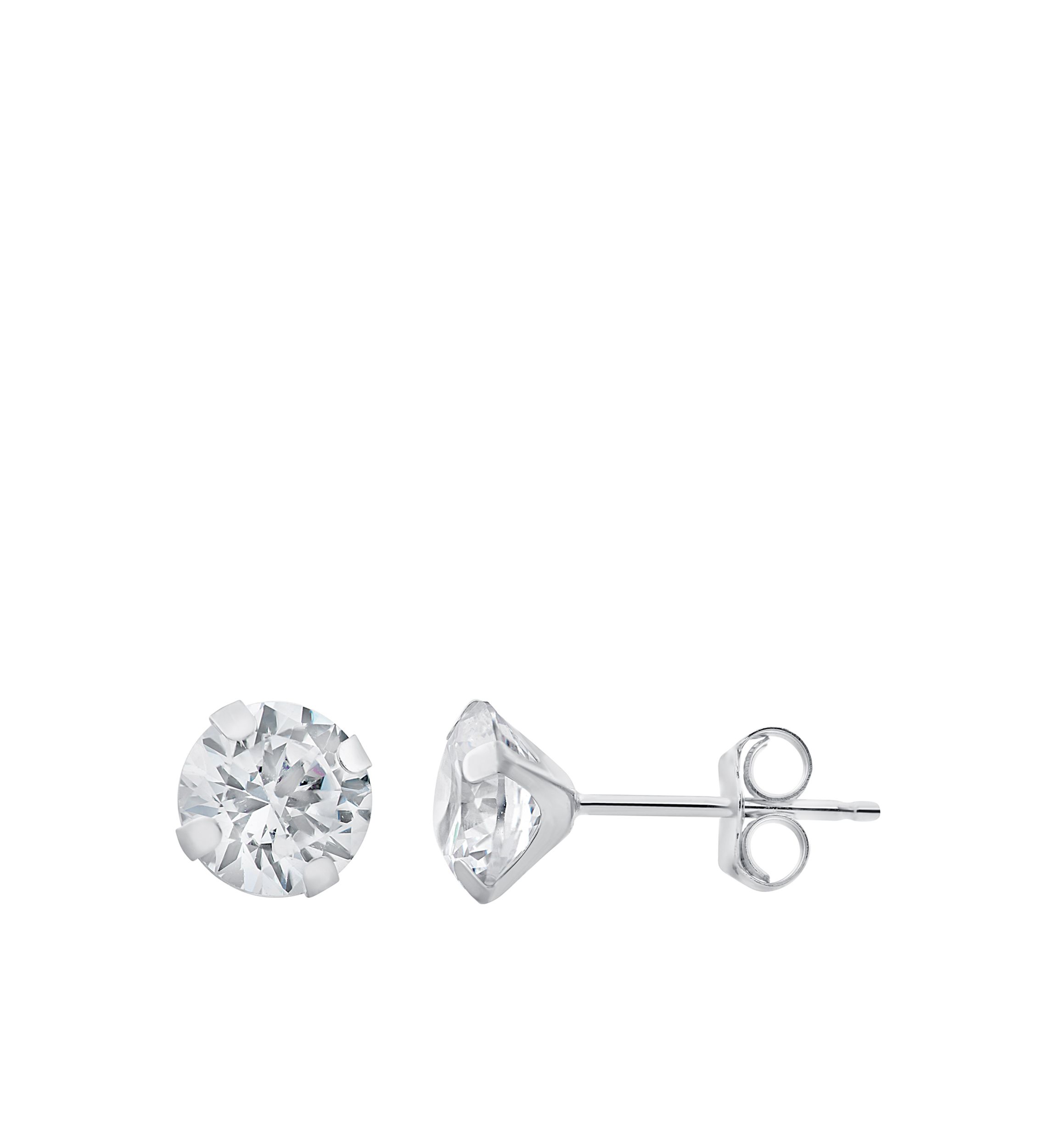 Lab Created White Sapphire Earrings 