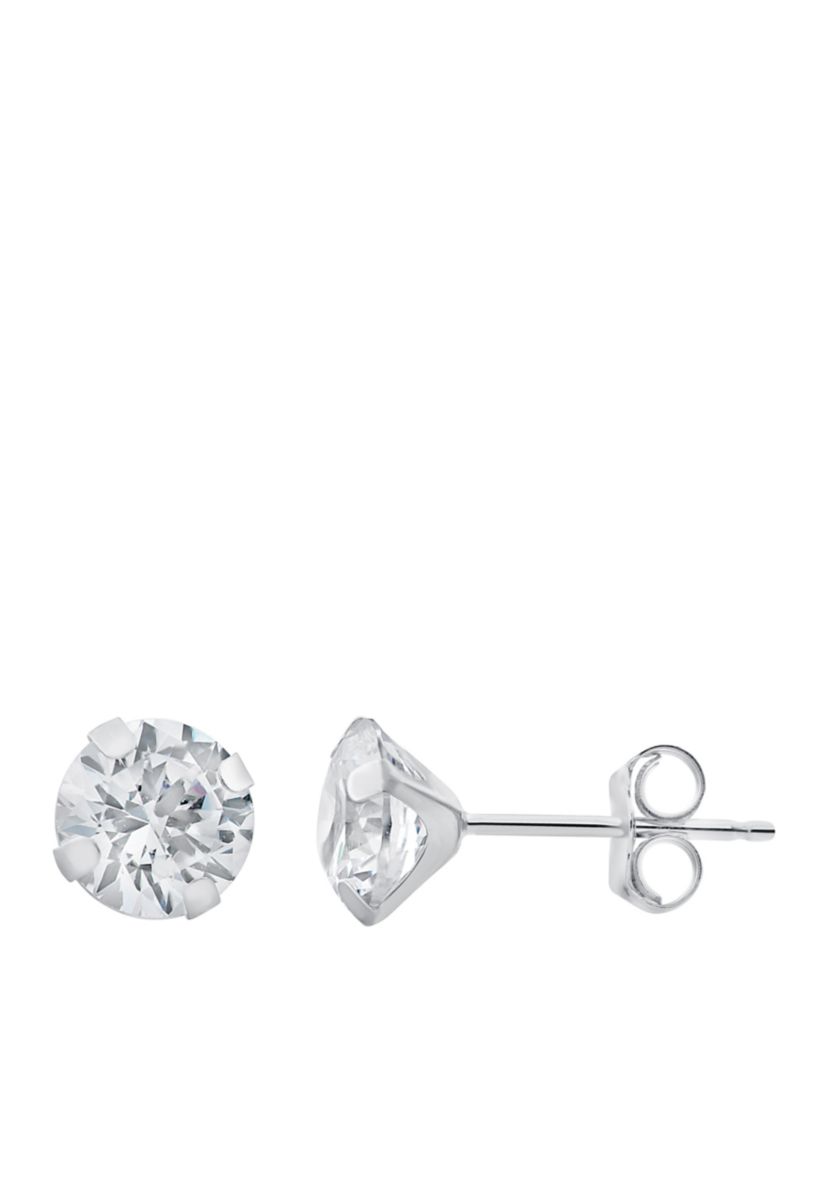 Lab Created White Sapphire Earrings 