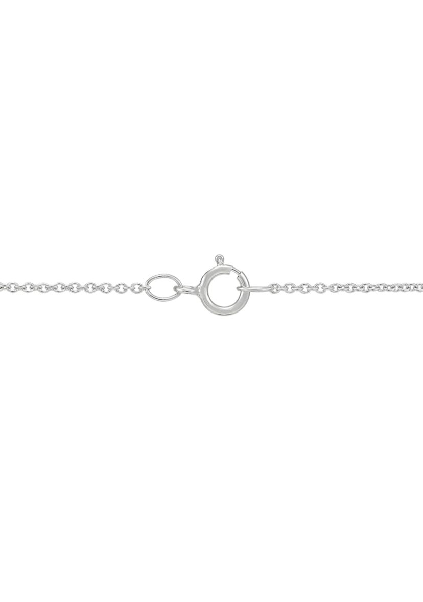 Lab Grown Pink Sapphire and Lab Grown White Sapphire Heart Dancing Pendant with 18" Cable Chain in Sterling Silver