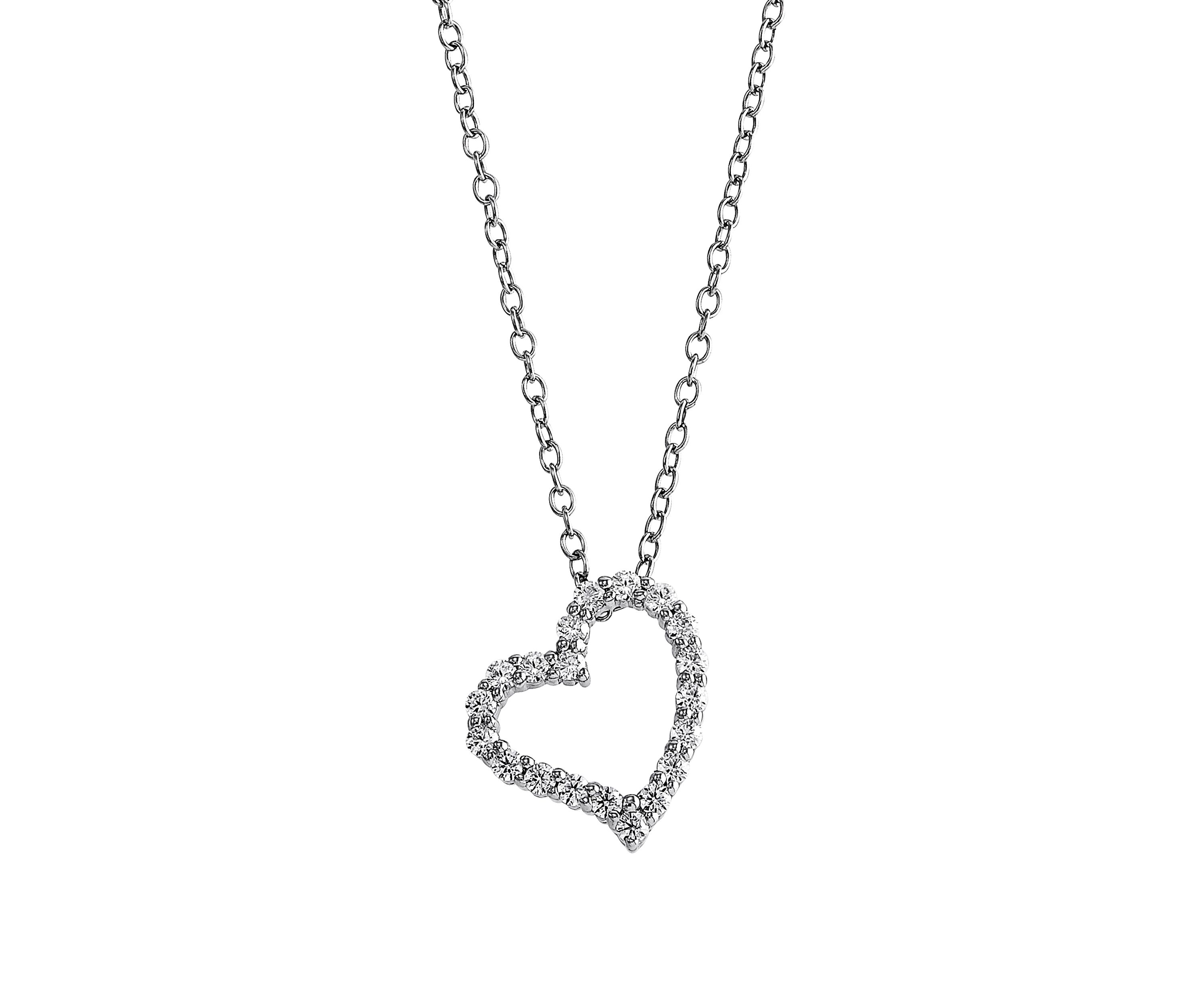 1/4 ct. t.w. Diamond Heart Pendant Necklace in Sterling Silver 