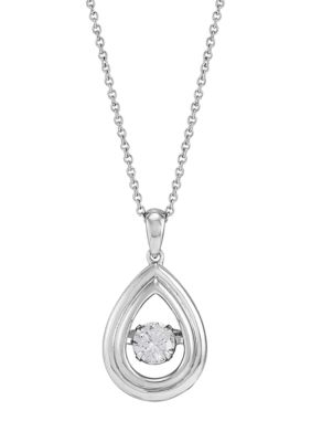 Belk & Co Lab Created 1/2 ct. t.w. Lab Diamond Pendant with 18" Cable Chain in Sterling Silver, 18 in