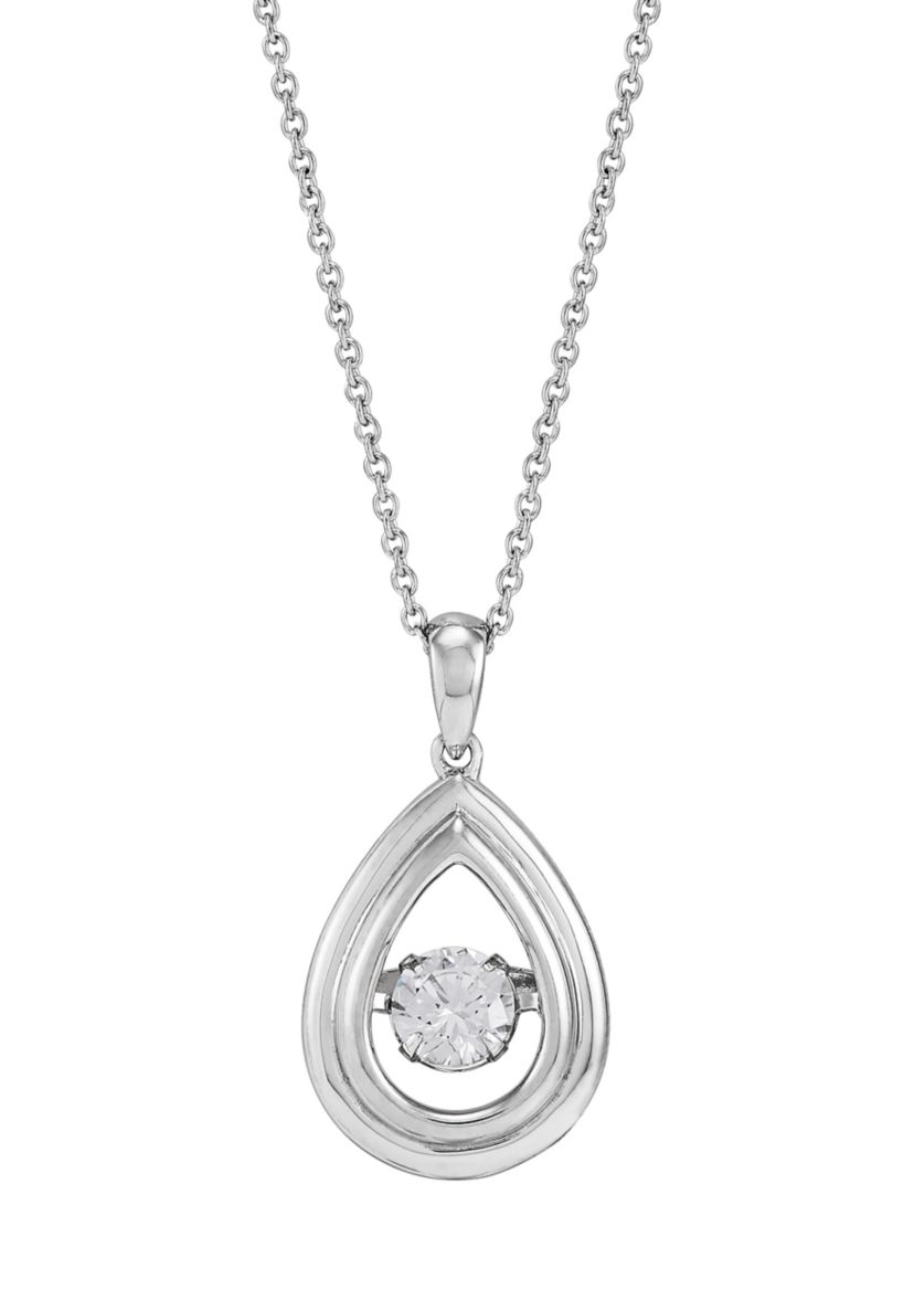 Lab Created 1/2 ct. t.w. Lab Diamond Pendant with 18" Cable Chain in Sterling Silver