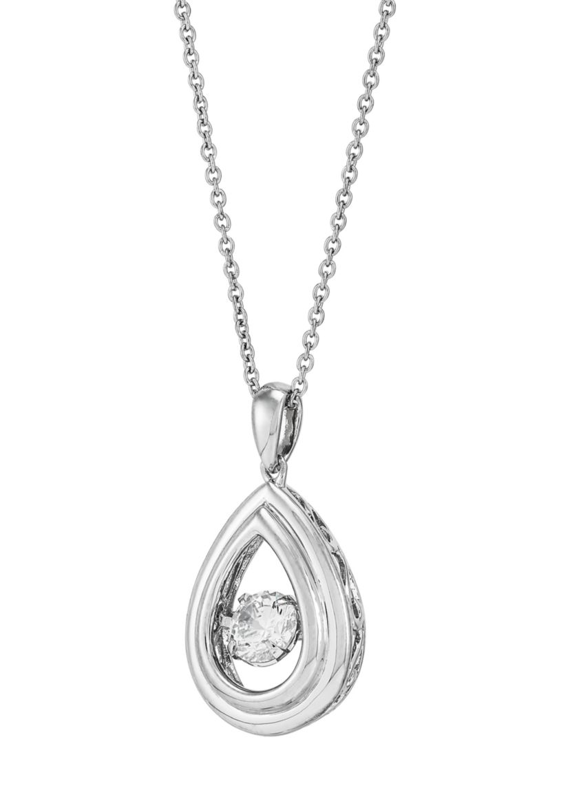 Lab Created 1/2 ct. t.w. Lab Diamond Pendant with 18" Cable Chain in Sterling Silver