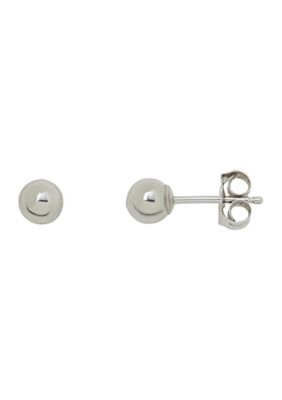 Ball Stud Earrings in 10K White Gold