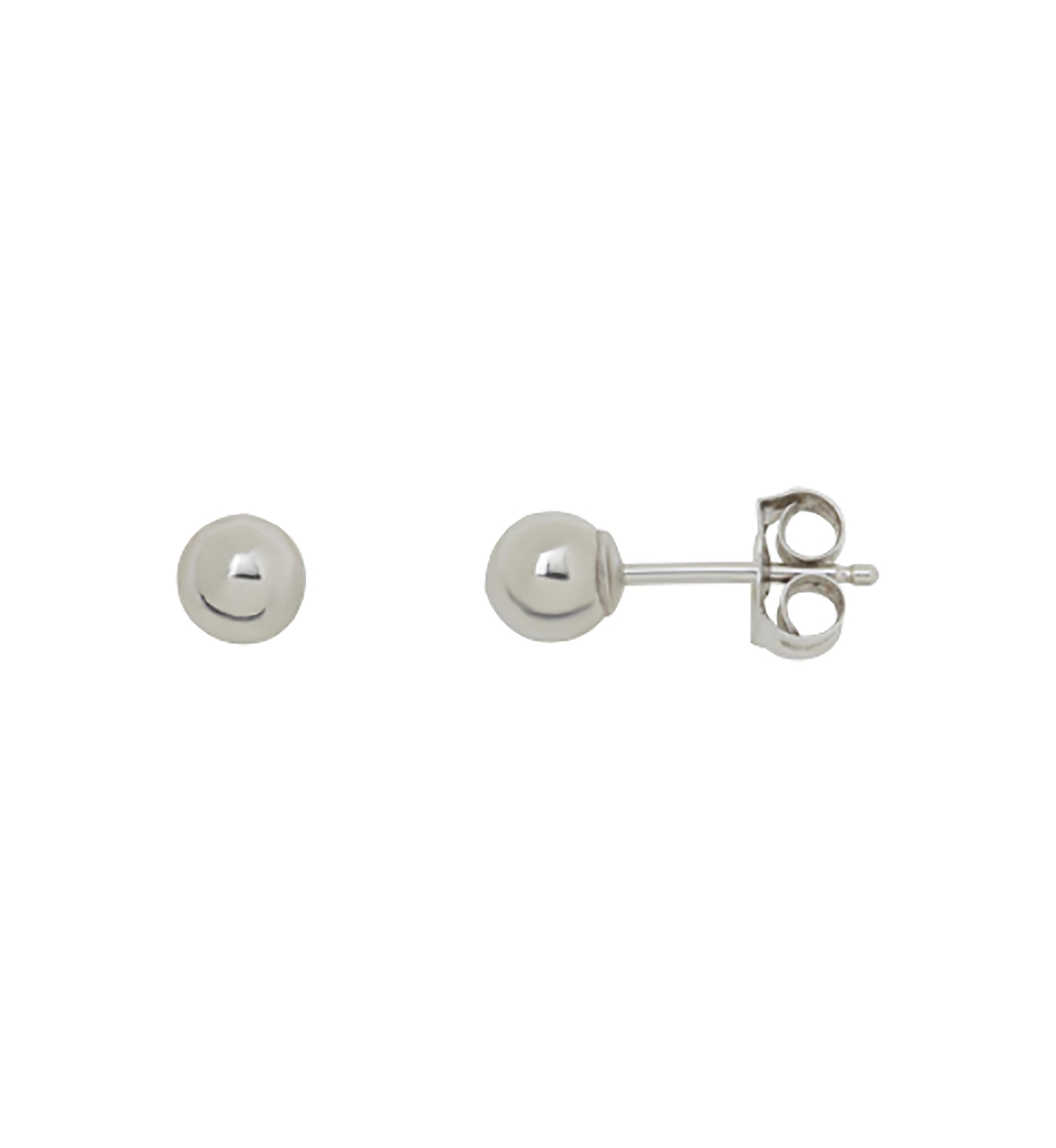 Ball Stud Earrings in 10K White Gold