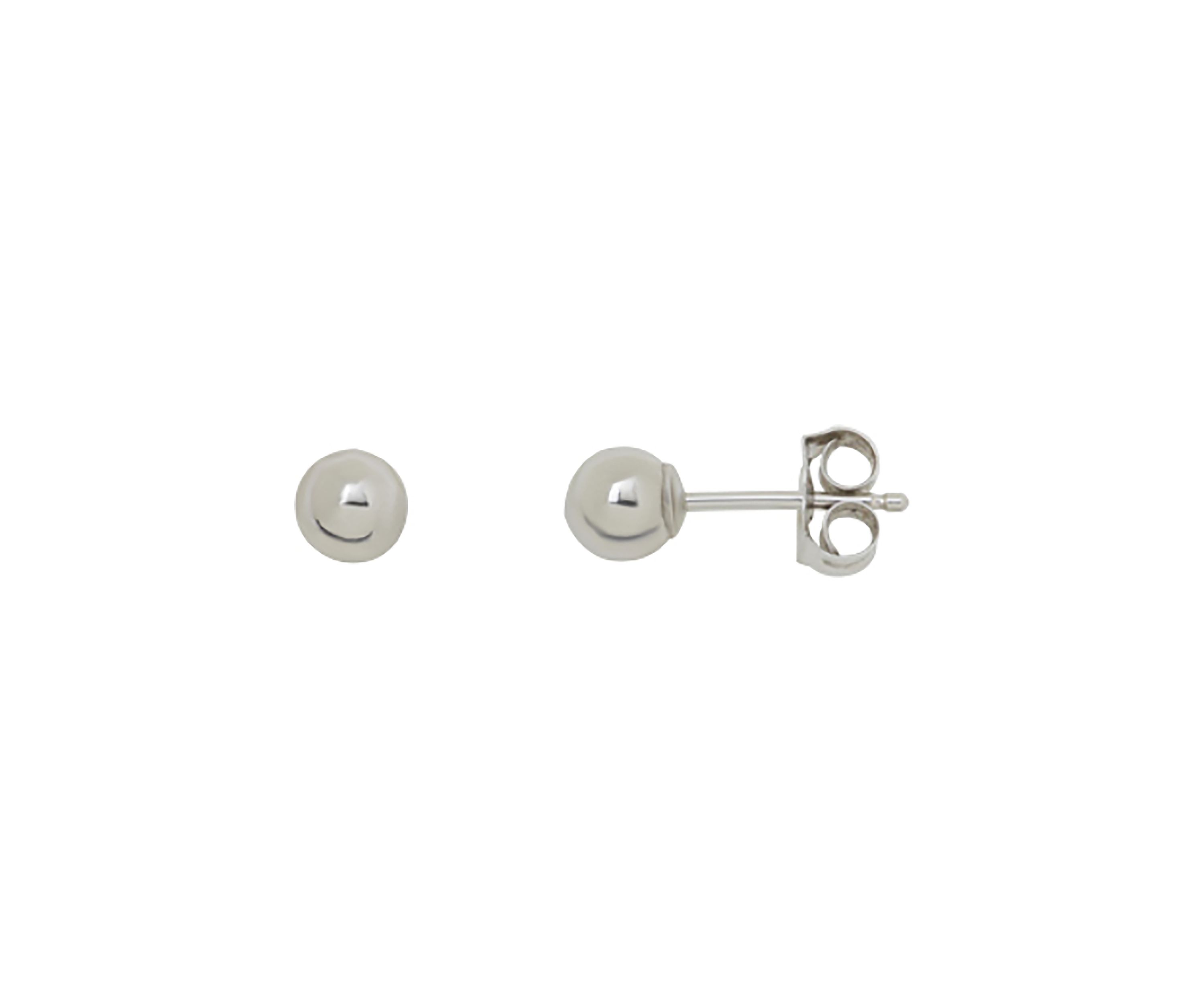 Ball Stud Earrings in 10K White Gold