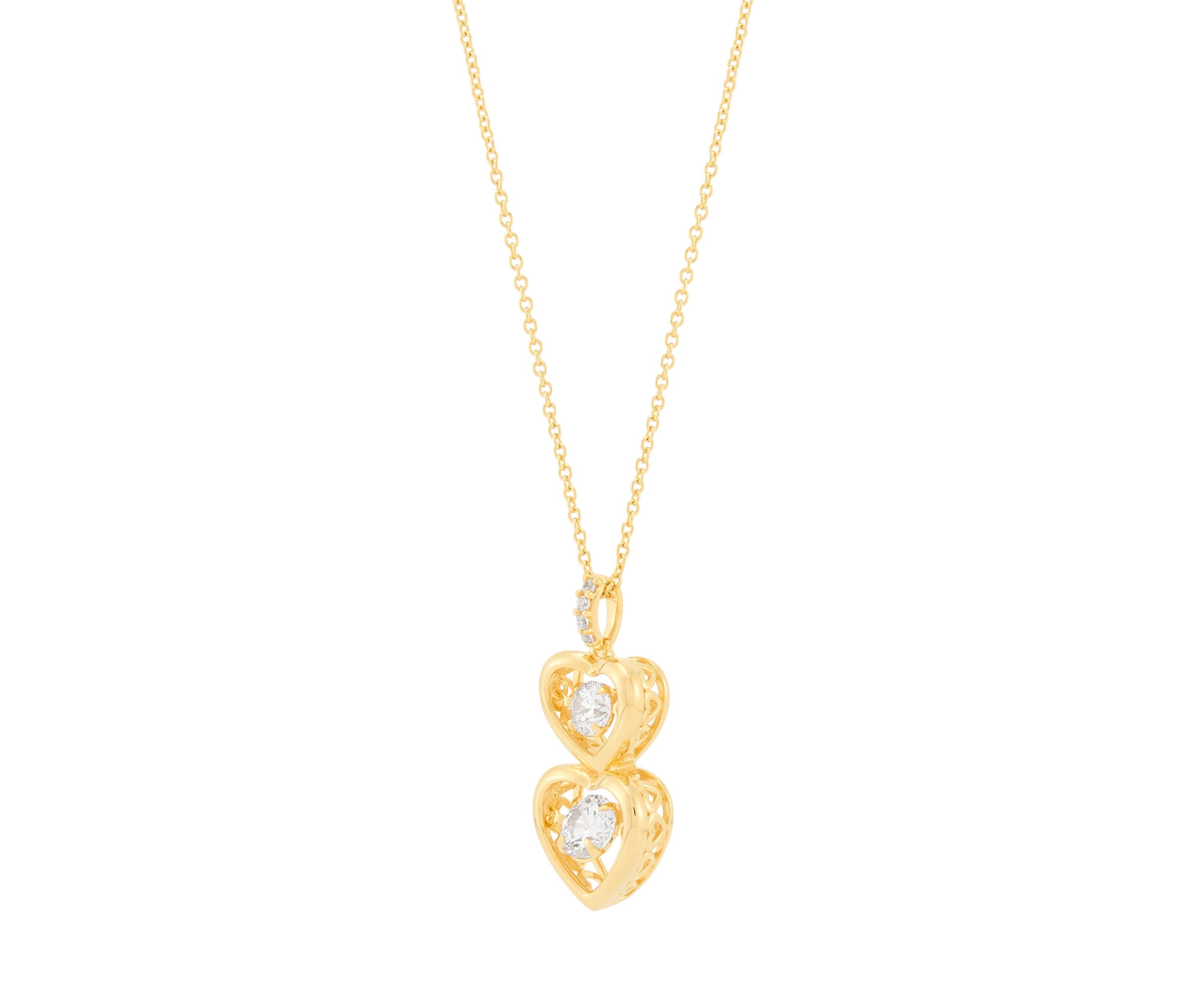 3/4 ct. t.w. Lab Grown Diamond Pendant Necklace with 18 Cable Chain in Gold Over Sterling Silver