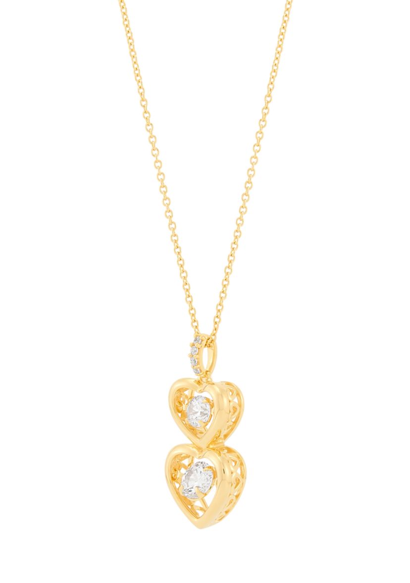 3/4 ct. t.w. Lab Grown Diamond Pendant Necklace with 18 Cable Chain in Gold Over Sterling Silver