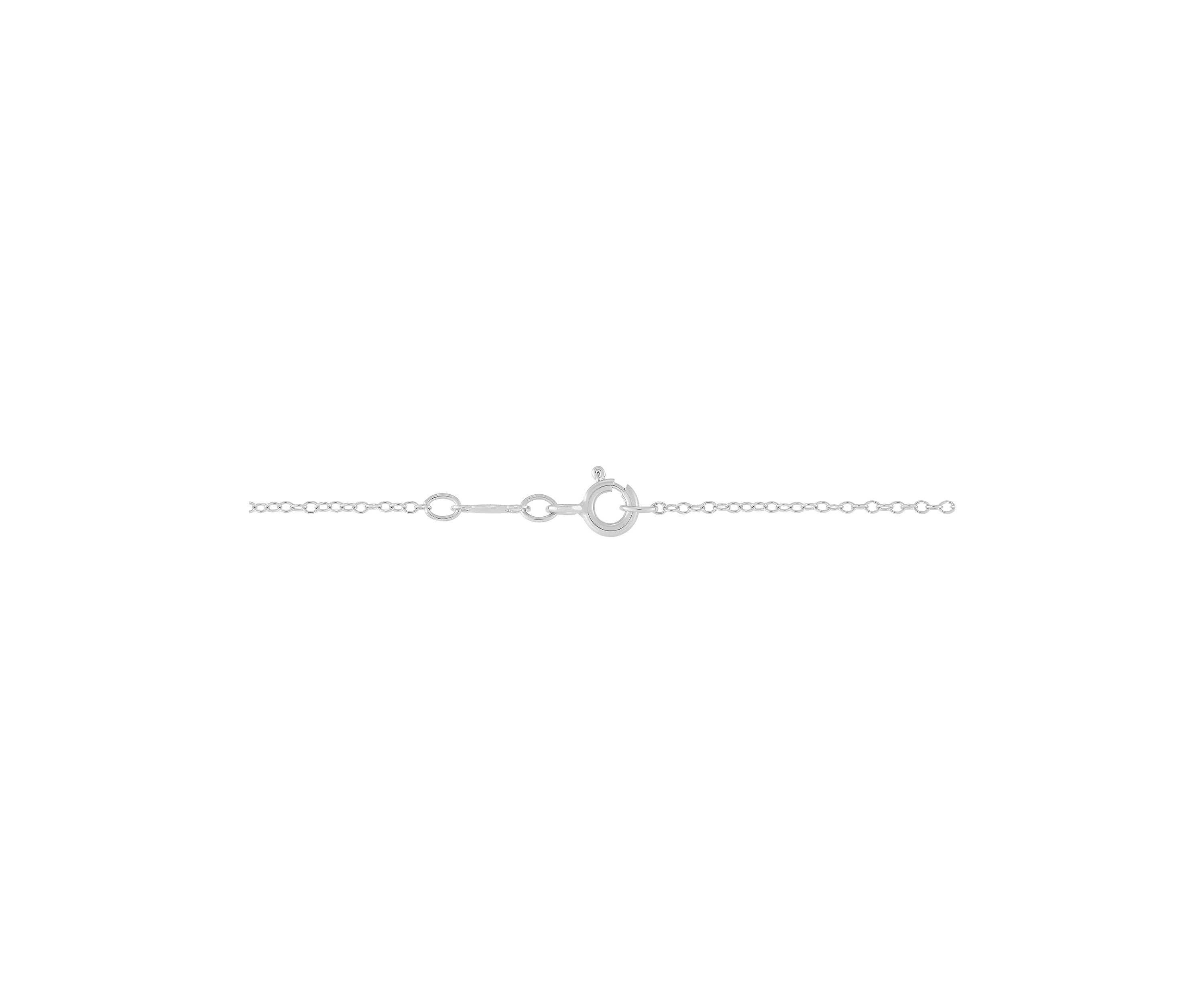 Lab Grown White Sapphire Pendant with 18" Cable Chain in Sterling Silver
