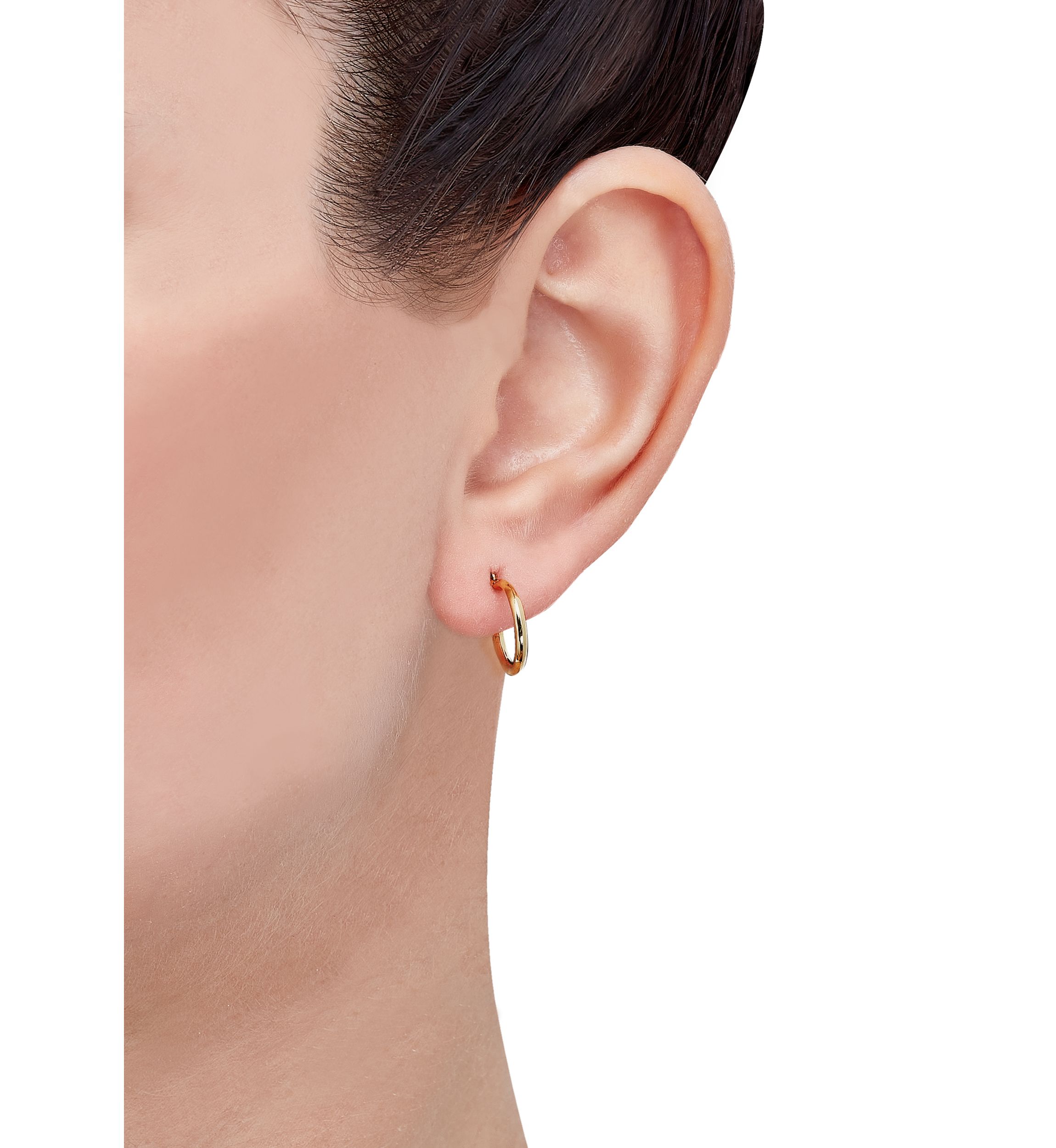  Huggie Hoops Earring in 10K Yellow Gold