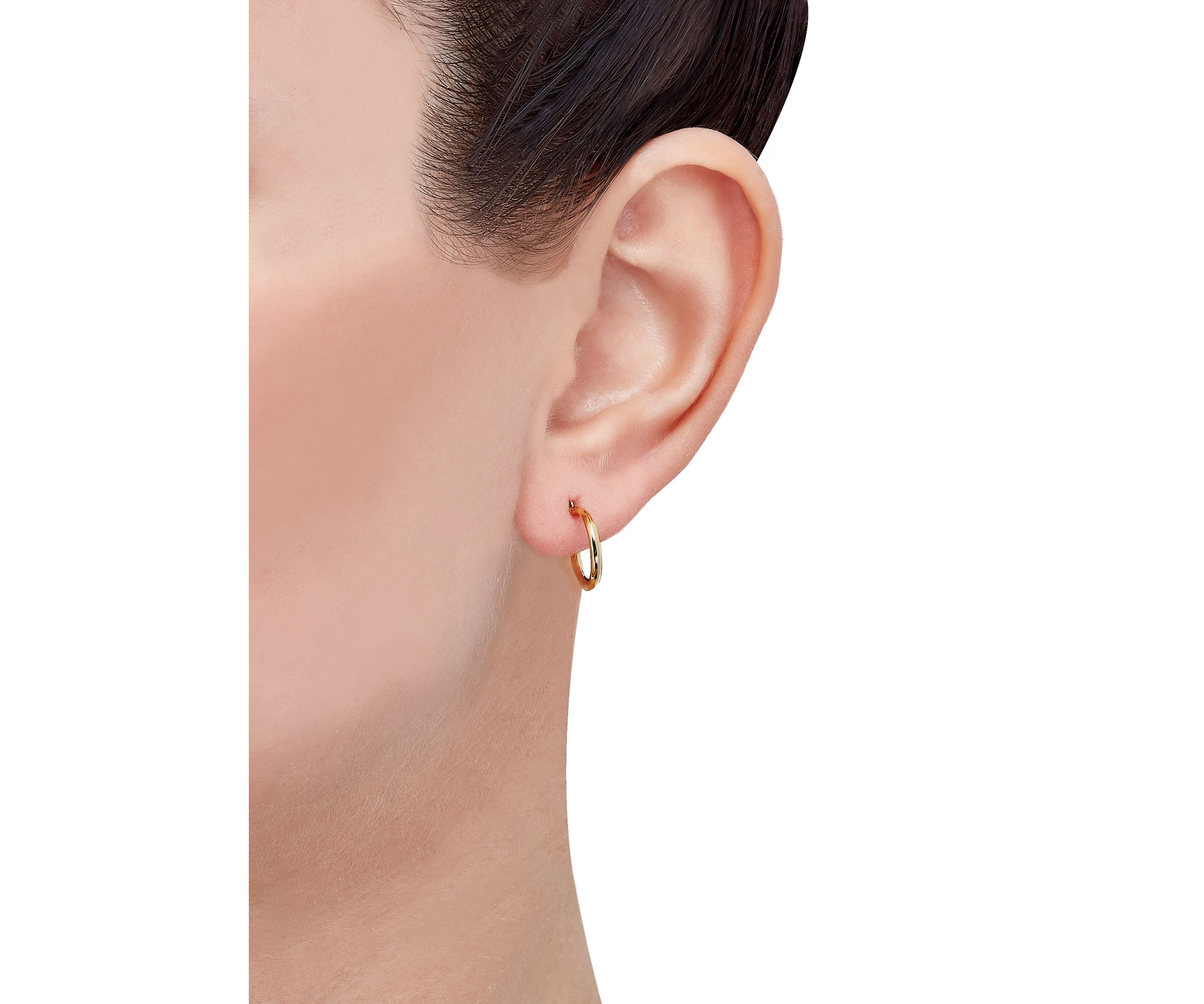  Huggie Hoops Earring in 10K Yellow Gold