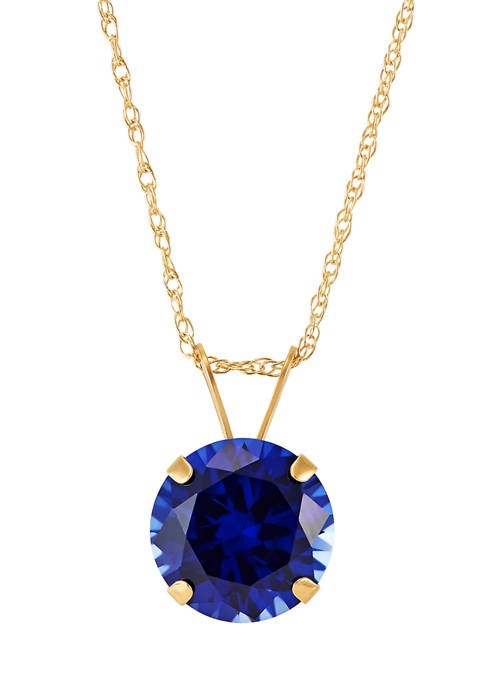 2.1 ct. t.w. Created Sapphire Pendant Necklace in 10K Yellow Gold