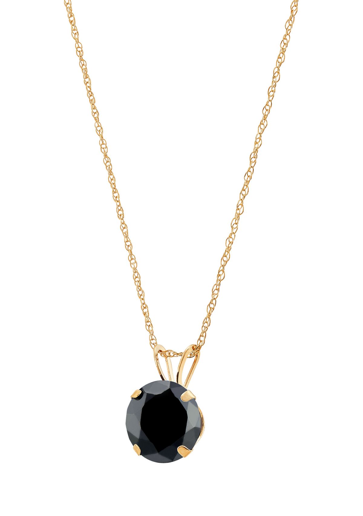 1 ct. t.w. Onyx Pendant in 10K Yellow Gold