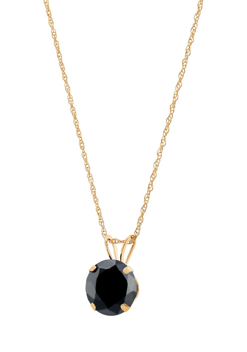 1 ct. t.w. Onyx Pendant in 10K Yellow Gold