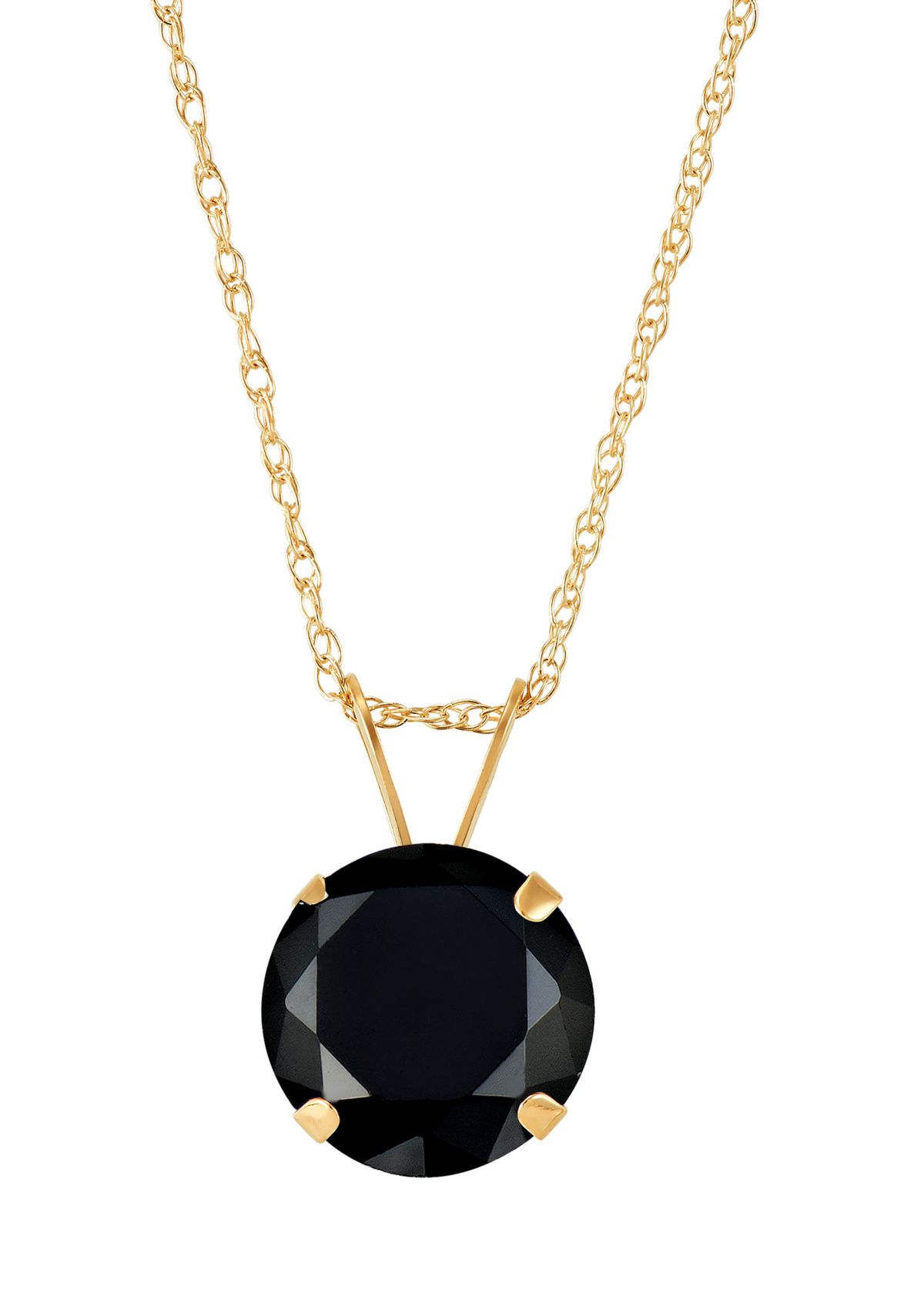 1 ct. t.w. Onyx Pendant in 10K Yellow Gold