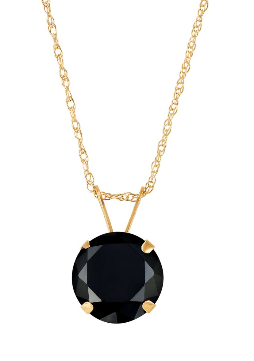 1 ct. t.w. Onyx Pendant in 10K Yellow Gold
