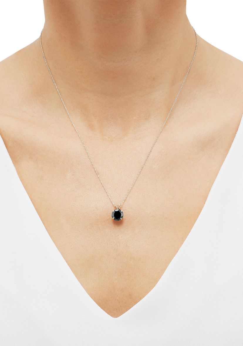 1 ct. t.w. Onyx Pendant in 10K Yellow Gold