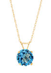 3.5 ct. t.w. Blue Topaz Pendant Necklace in 10K Yellow Gold 