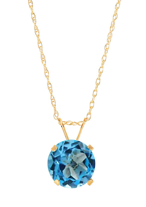 3.5 ct. t.w. Blue Topaz Pendant Necklace in 10K Yellow Gold 