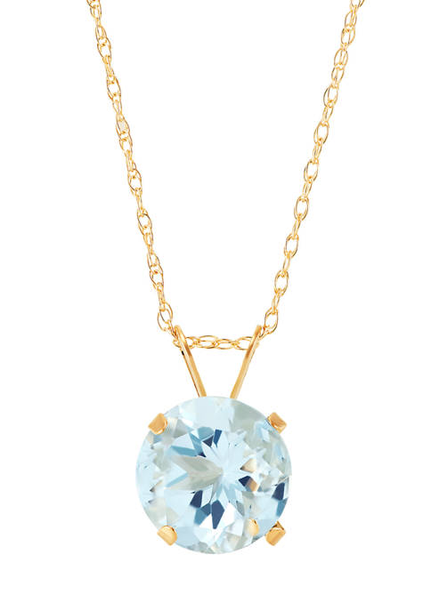 1.6 ct. t.w. Aquamarine Pendant Necklace in 10K Yellow Gold