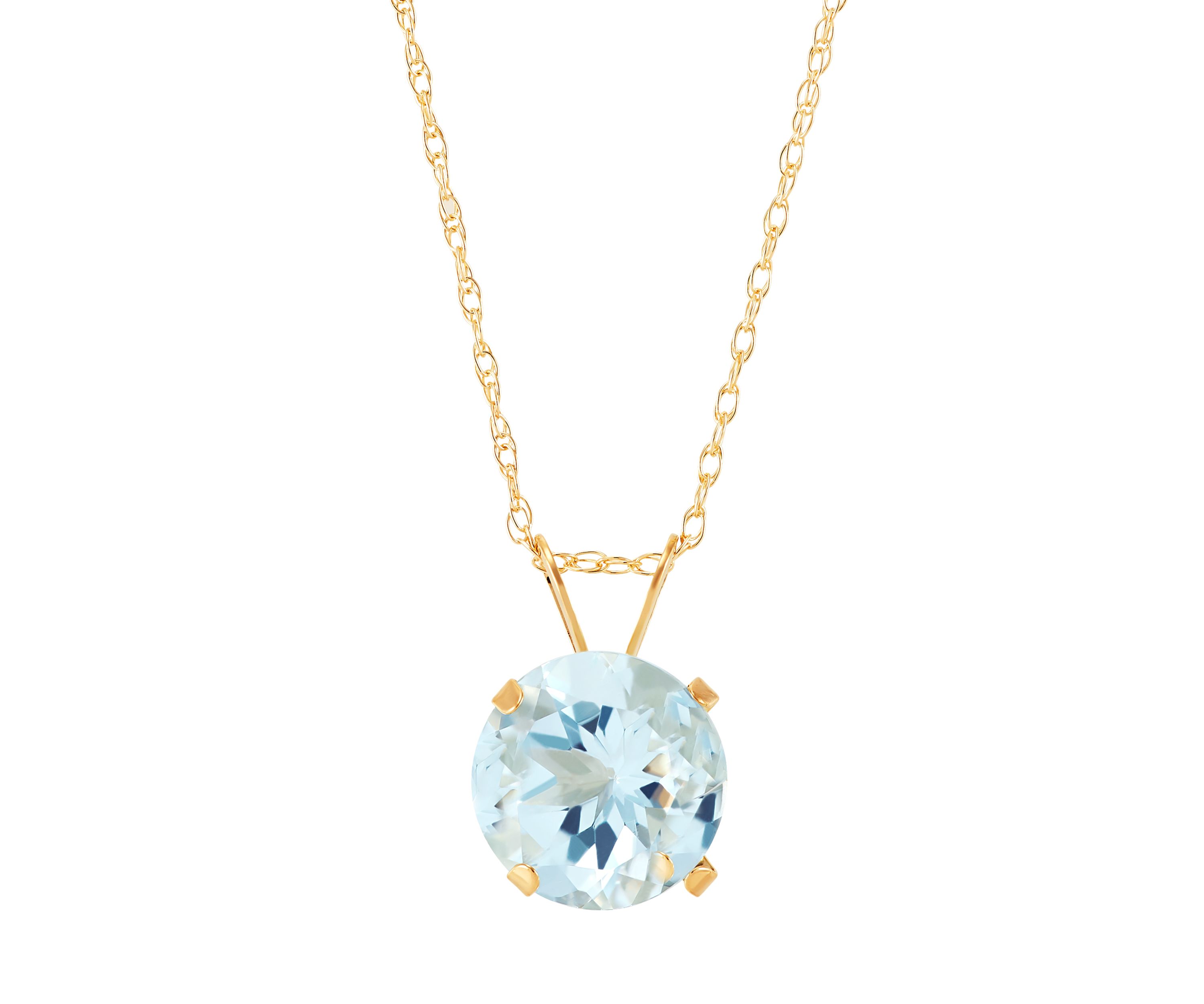 1.6 ct. t.w. Aquamarine Pendant Necklace in 10K Yellow Gold