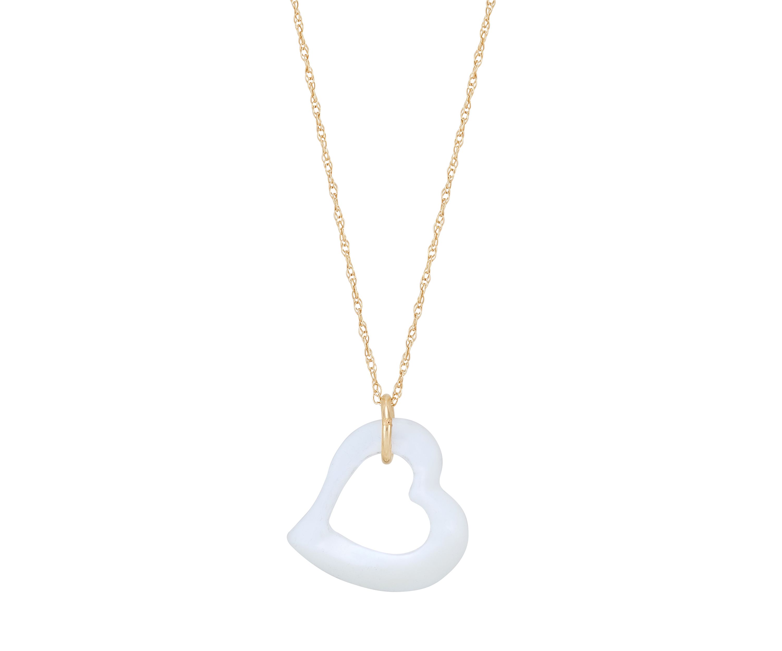 15 Millimeter Mother of Pearl Pendant with 18" Rope Chain in 10K Yellow Gold