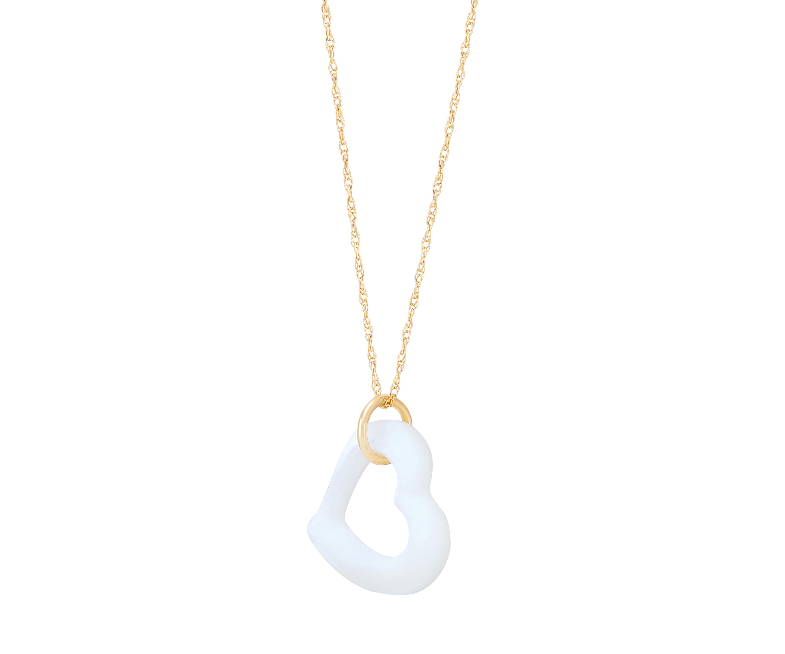 15 Millimeter Mother of Pearl Pendant with 18" Rope Chain in 10K Yellow Gold