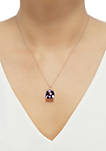 Pink Amethyst Pendant with 0.08 ct. t.w. Diamond Necklace in 10k Rose Gold