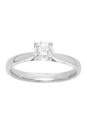 Belk & Co Grown With Love 1/2 Ct. T.w. Lab Grown Diamond Solitaire Ring In 14K White Gold, 7 -  0032964126212