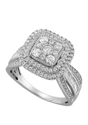 Belk & Co. 1 ct. t.w. Diamond Square Ring in Sterling Silver | belk