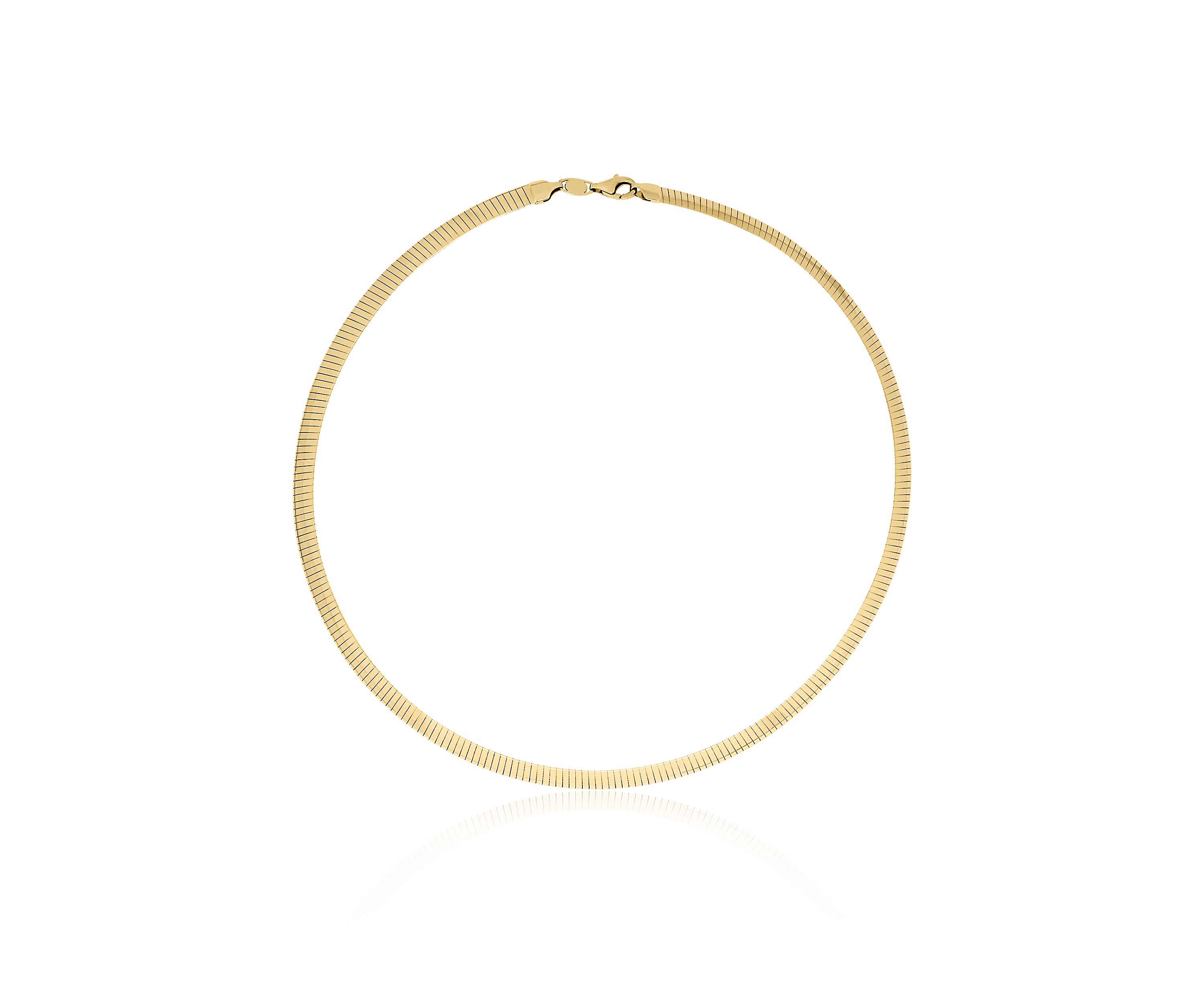 Reversible Choker Necklace in 10k Yellow Gold and Sterling Silver