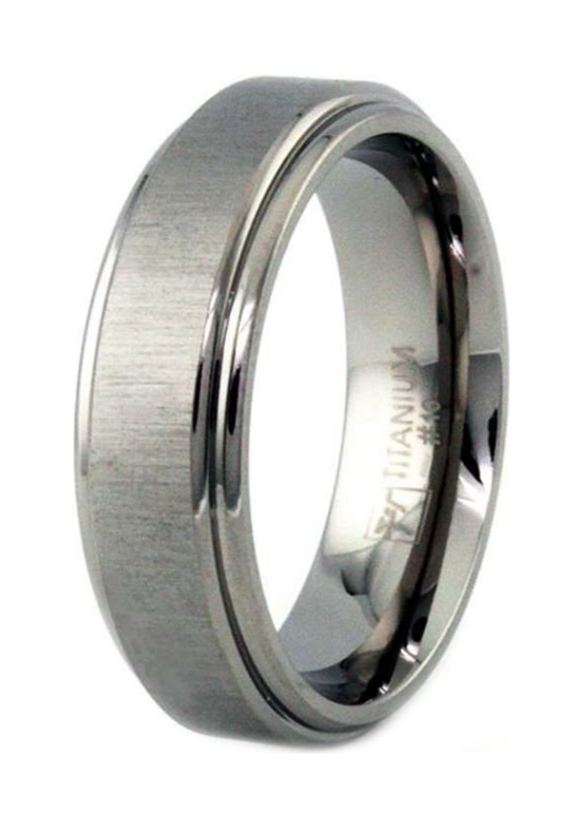 7 Millimeter Gents Band with Brush Finish in Titanium