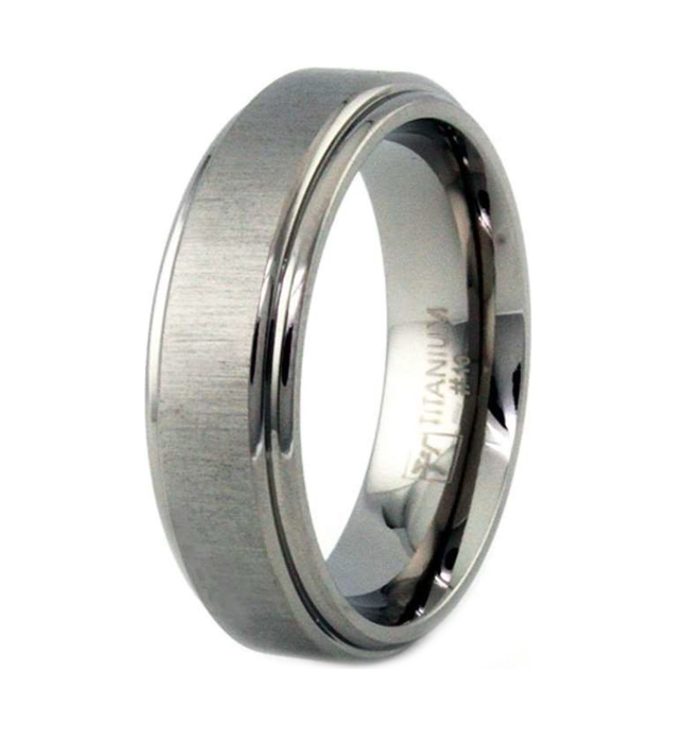7 Millimeter Gents Band with Brush Finish in Titanium