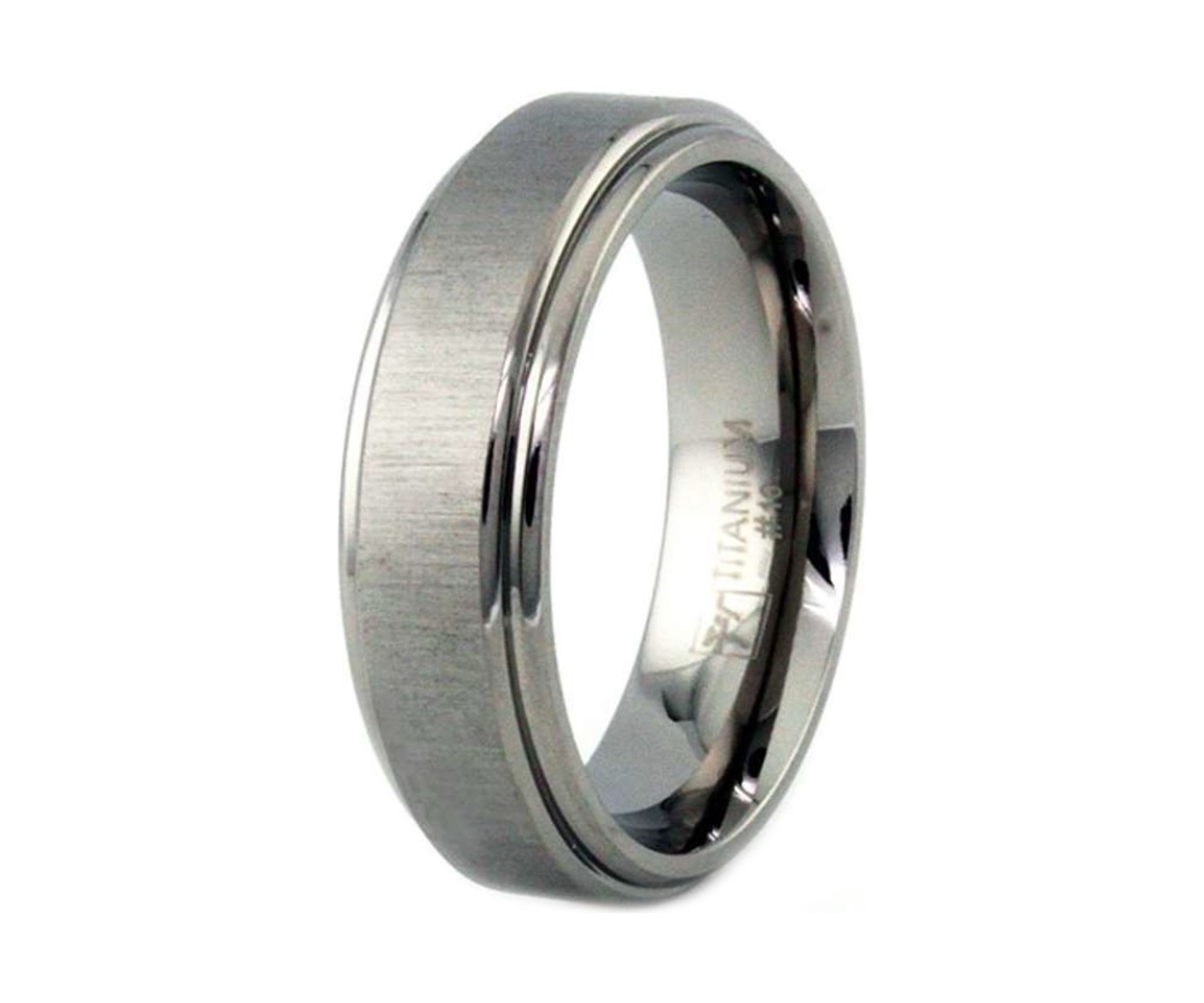7 Millimeter Gents Band with Brush Finish in Titanium