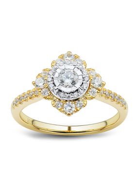 Belk & Co 1/2 Ct. T.w. Diamond Ring In 14K Two-Tone Ring