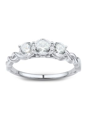 Belk & Co 1 Ct. T.w. Diamond Three Stone Ring In 14K White Gold